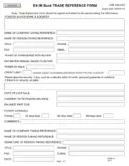 Trade Reference Application Form Template