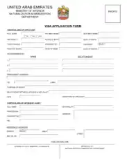 Visa Application Form in PDF Template