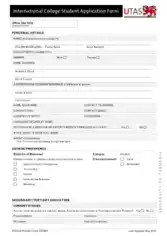 College Student Application Form Template