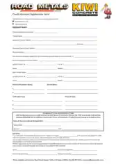 Credit Account Application Form Template
