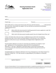 Housing Assistance Grant Application Form Template