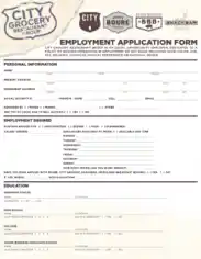 Restaurant Job Application Form Template