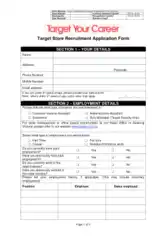 Target Job Application Form Template