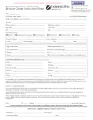 Business Credit Application Form Templates