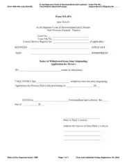 Divorce Notice Application Form Templates