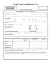 Generic Employment Application Form Templates