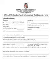School Scholarship Application Form Templates