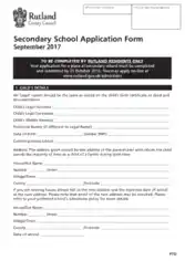 Secondary School Application Form Templates