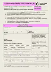 Student Finance Application Form Templates