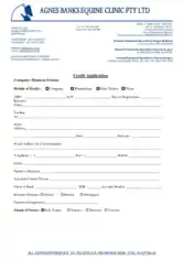 Credit Form Application Template Template