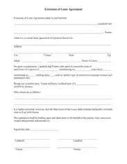 Extension of Lease Agreement PDF Template