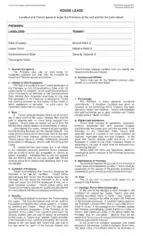 House Lease Agreement Form Template