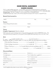 Room Rental Agreement Form Template