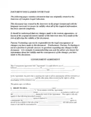 Free Download PDF Books, Sample Consignment Agreement Template