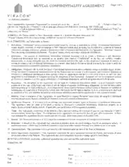 Sample Mutual Confidentiality Agreement Form Template