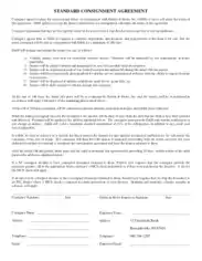 Standard Consignment Agreement Form Template
