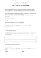 Accounting Report Form Template