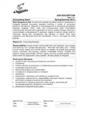 Free Download PDF Books, Accounting Intern Job Description Template