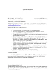 Free Download PDF Books, Account Manager Job Description Template