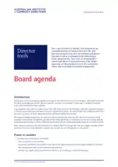 Company Directors Meeting Board Agenda