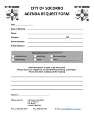 Free Download PDF Books, Council Agenda Request Form