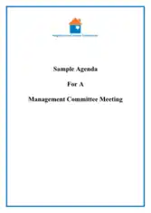 Sample Agenda for a Management Committee Meeting Format