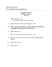 School Faculty and Staff Meeting Agenda