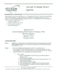 Strategy Board Meeting Agenda