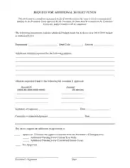 Additional Budget Request Form Template