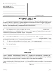 Free Download PDF Books, Claim Of Mechanic Lien Form Template