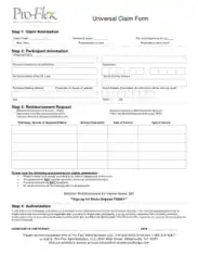 Universal Claim Reimbursement Form Template