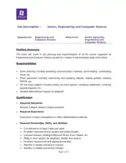 Free Download PDF Books, Computer Science Engineer Job Description Template