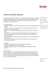 Customer Quality Engineer Job Description Template