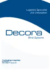 Decora Logistics Specialist Job Description Template
