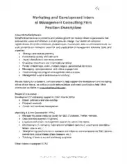 Marketing Management Consultant Job Description Template