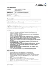 Trade Marketing Specialist Job Description PDF Template