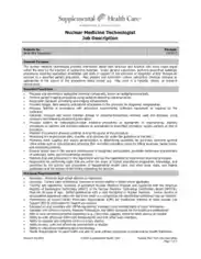 Free Download PDF Books, Nuclear Medicine Technologist Job Description