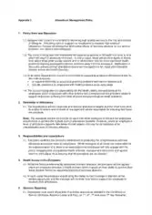 Basic Attendance Management Policy Template