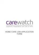Carewatch Home Care Job Application Form Template