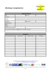 General Manager Job Application Template