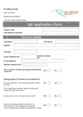 Standard Job Application Form Printable Template