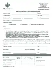 Employee Leave Application Form Template