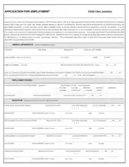Printable Child Care Employment Application Template