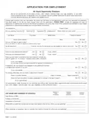 Sample Blank Generic Application for Employment Template