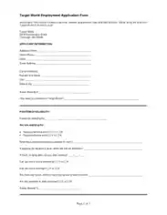 Free Download PDF Books, Sample Target Employment Application Template