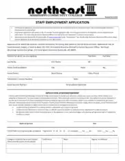 Free Download PDF Books, Staff Employment Application Template