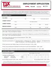 TJX Application for Employment Template