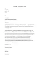 Free Download PDF Books, Immediate Resignation Letter Template