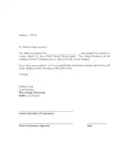 Student Absence Excuse Letter Template