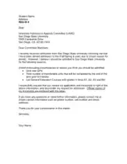 Student Appeal Letter Template